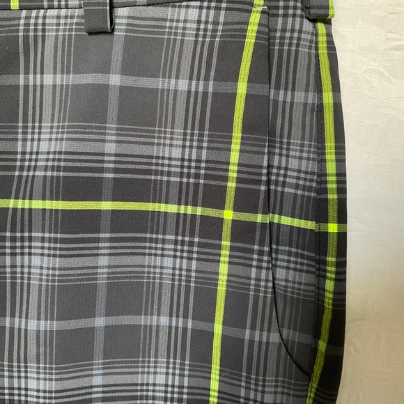 NIKE Golf Pants Golf Tour Performance Dri-Fit Grey Green Plaid 34 x 32* - Picture 6 of 14